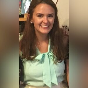 2016-coded mint tie-neck peplum blouse